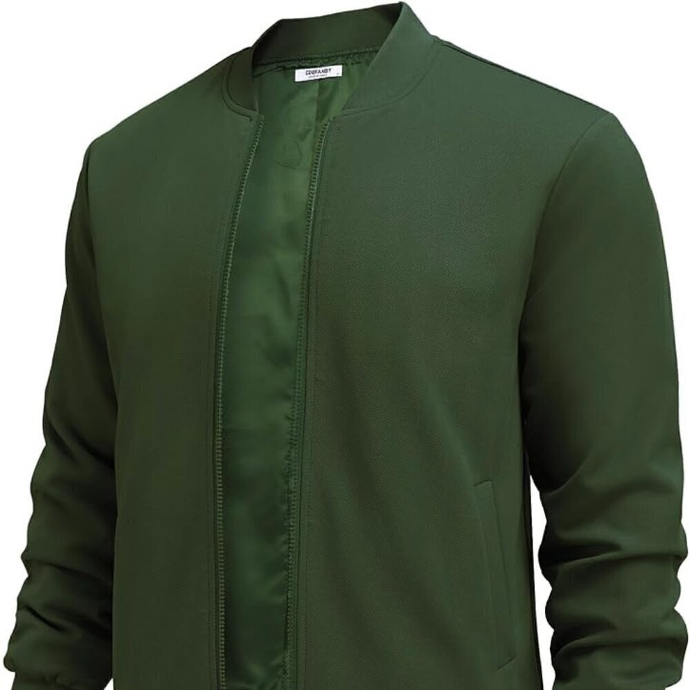 COOFANDY Men's Lightweight Bomber Jacket Full Zip Casual  Size L